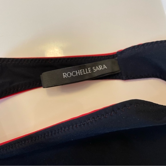 Rochelle Sara Swim Bikini Hibiscus Red Fabi Zip Top Mercer Low Rise Bottoms Sz 0 - Picture 10 of 15